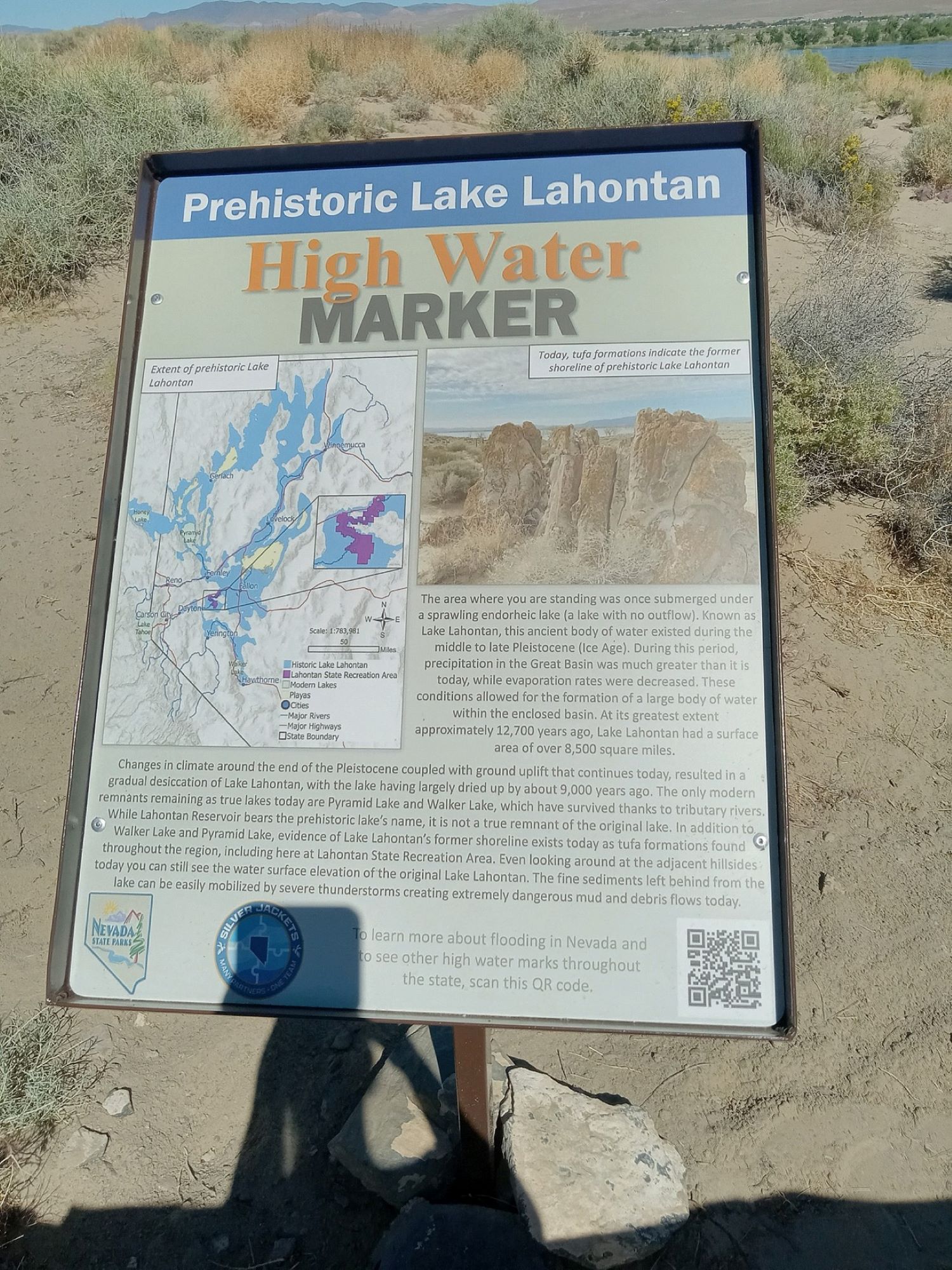 Lahontan State Recreation Area New High Water Mark Sign